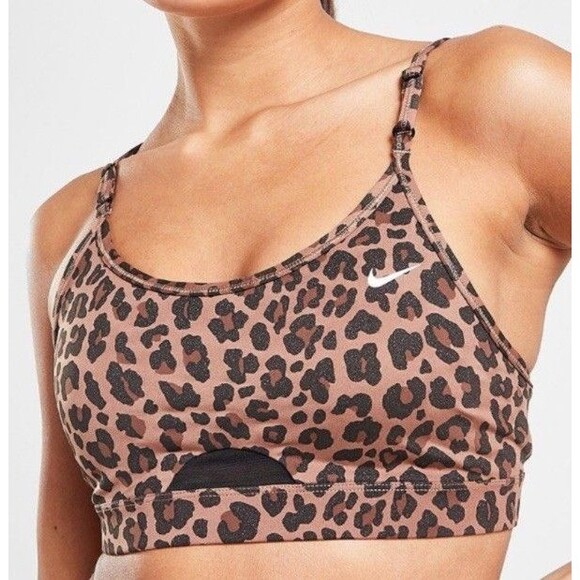 Nike Sports Bra Leopard Styling Cheetah See Through Missing Padding & Tags Sz S - Picture 1 of 9
